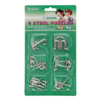 Metalen Breinpuzzels, 6st.
