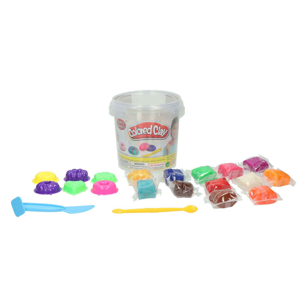 Lobbes Speelgoed- Lobbes SpeelgoedKleiset in opbergbox donuts maken - 12 kleuren klei