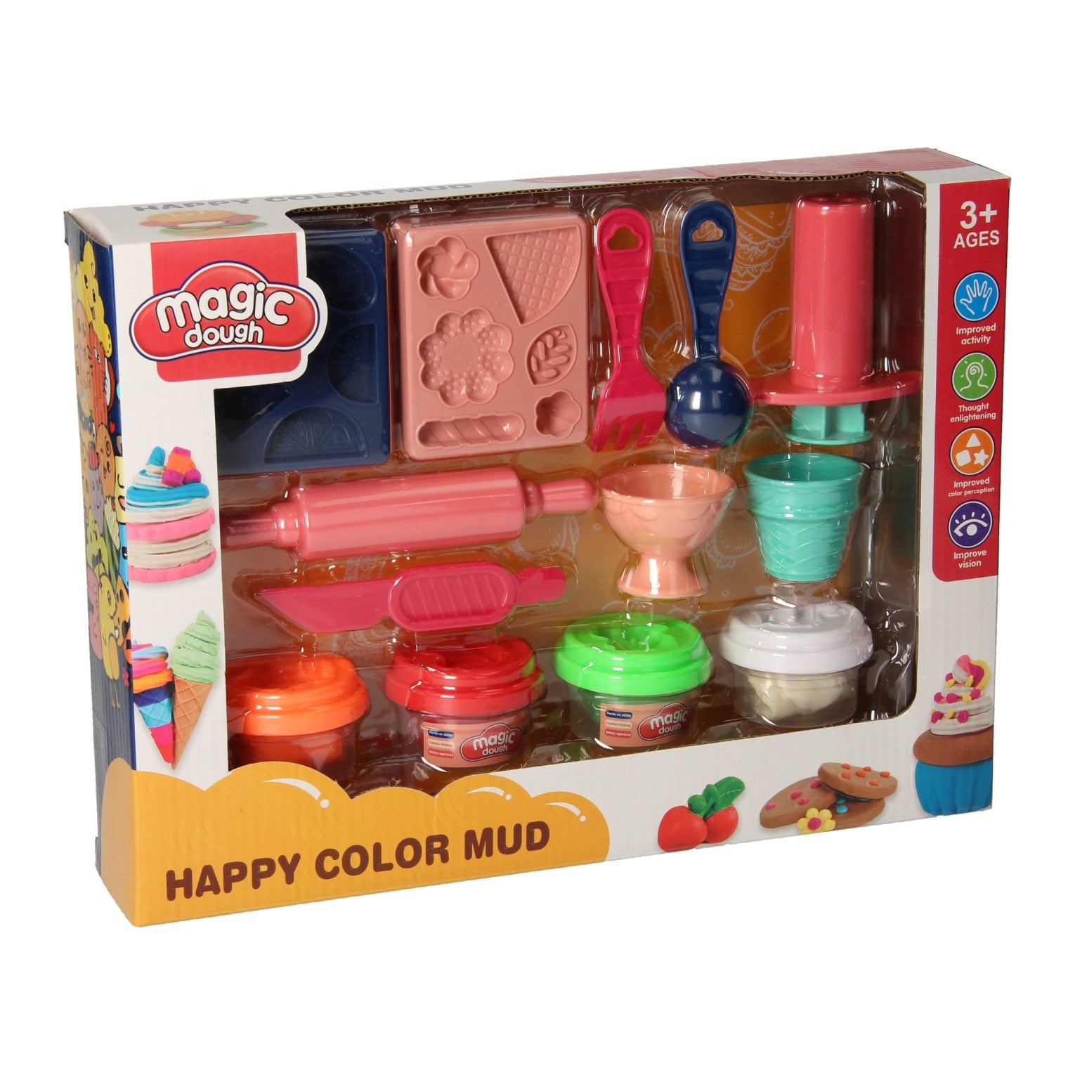 Lobbes Speelgoed- Lobbes SpeelgoedKleiset toetjes - 4 kleipotjes