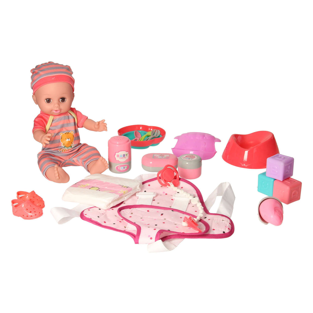Lobbes Speelgoed- Lobbes SpeelgoedDeluxe poppenset buikdraagtas