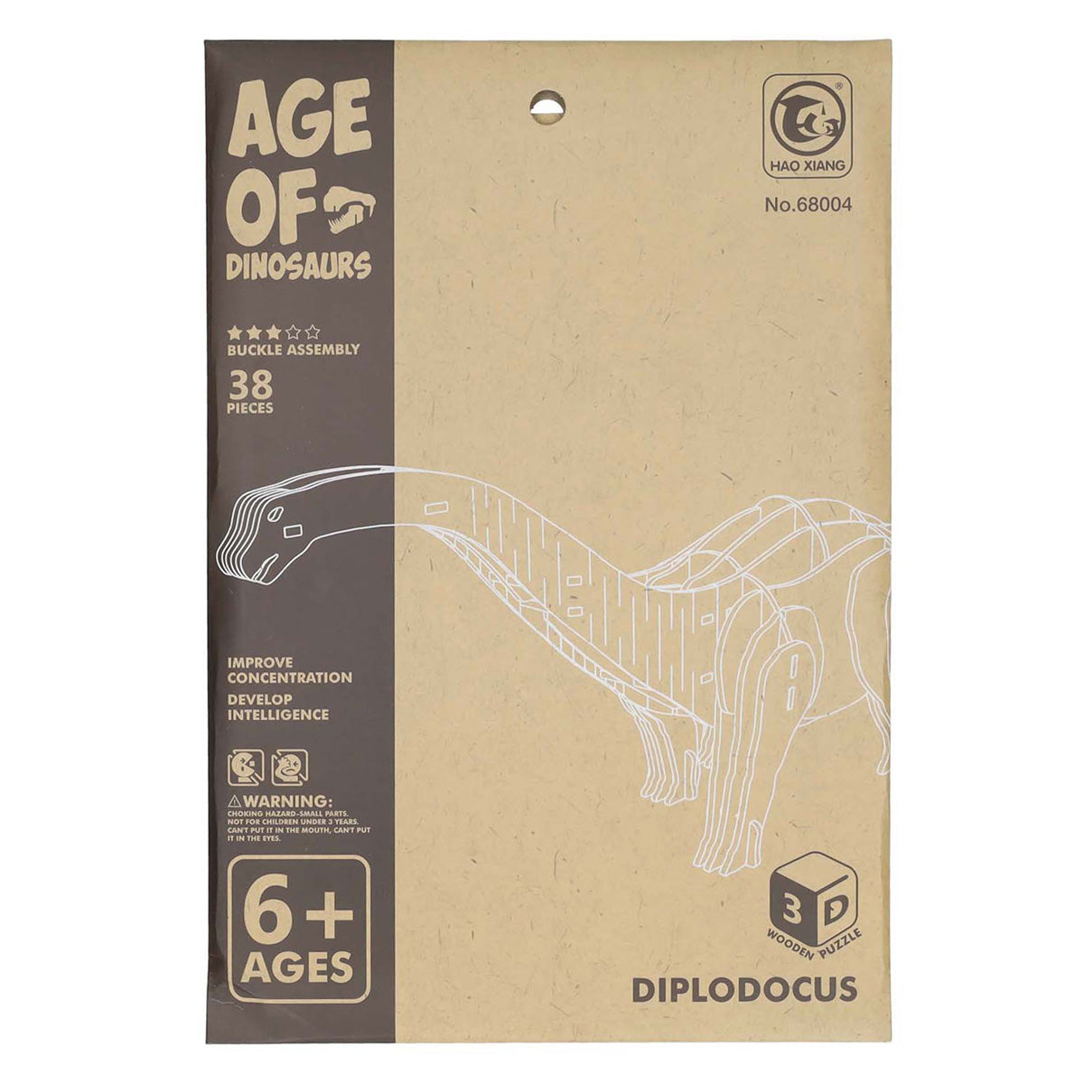 - Houten Bouwpakket Dino 3D Diplodocus
