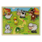 Lobbes - Lobbes Houten noppenpuzzel boerderijdieren 7st.