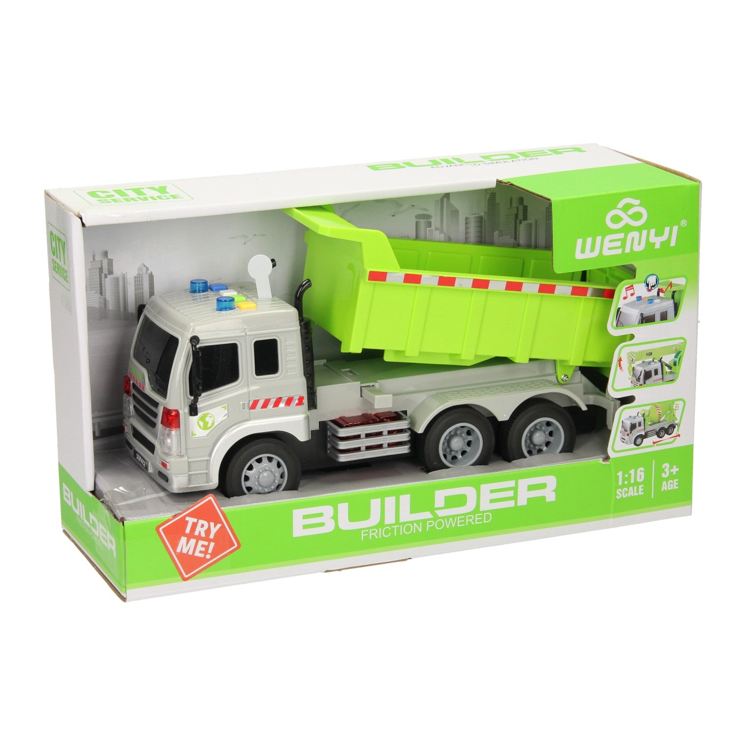 Lobbes Speelgoed- Lobbes SpeelgoedTruck met kiepwagen met licht en geluid