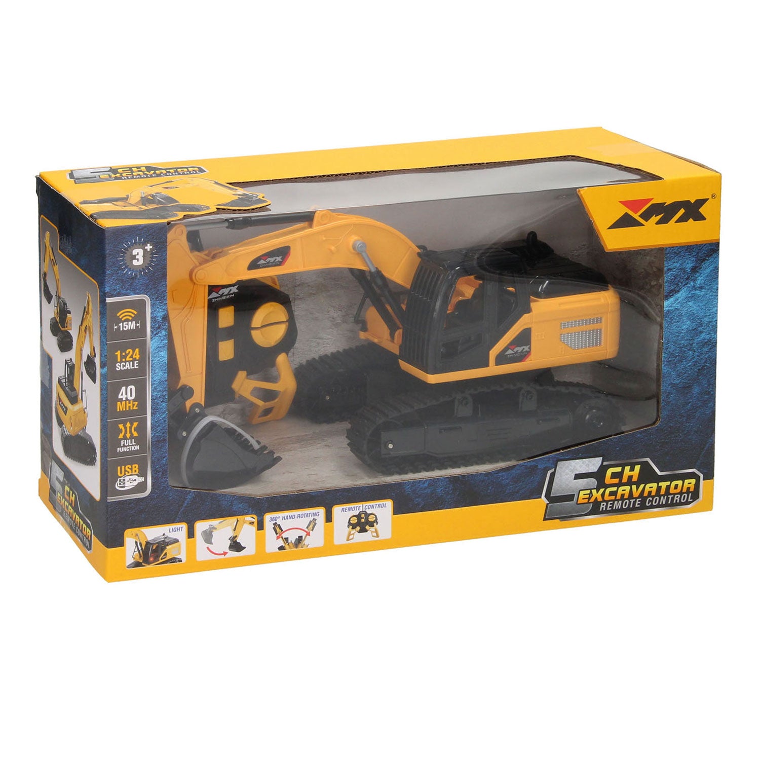 Lobbes - Lobbes Rc bestuurbare graafmachine met rupsbanden 1:24