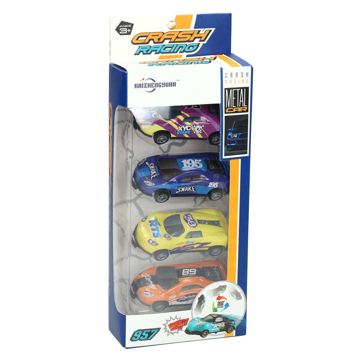 - Raceauto Backflip Pull Back Set - 4 stuks