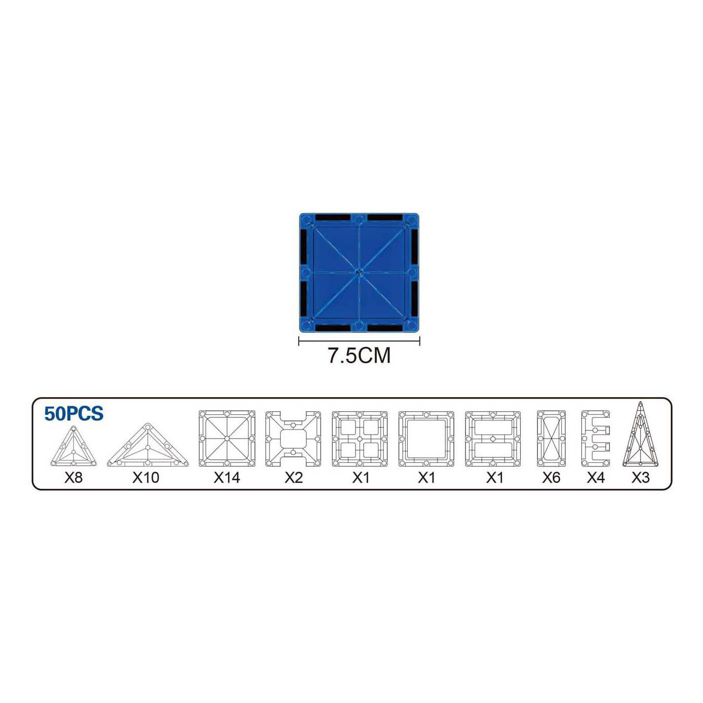 Bouwset magneetpanelen - 50dlg.