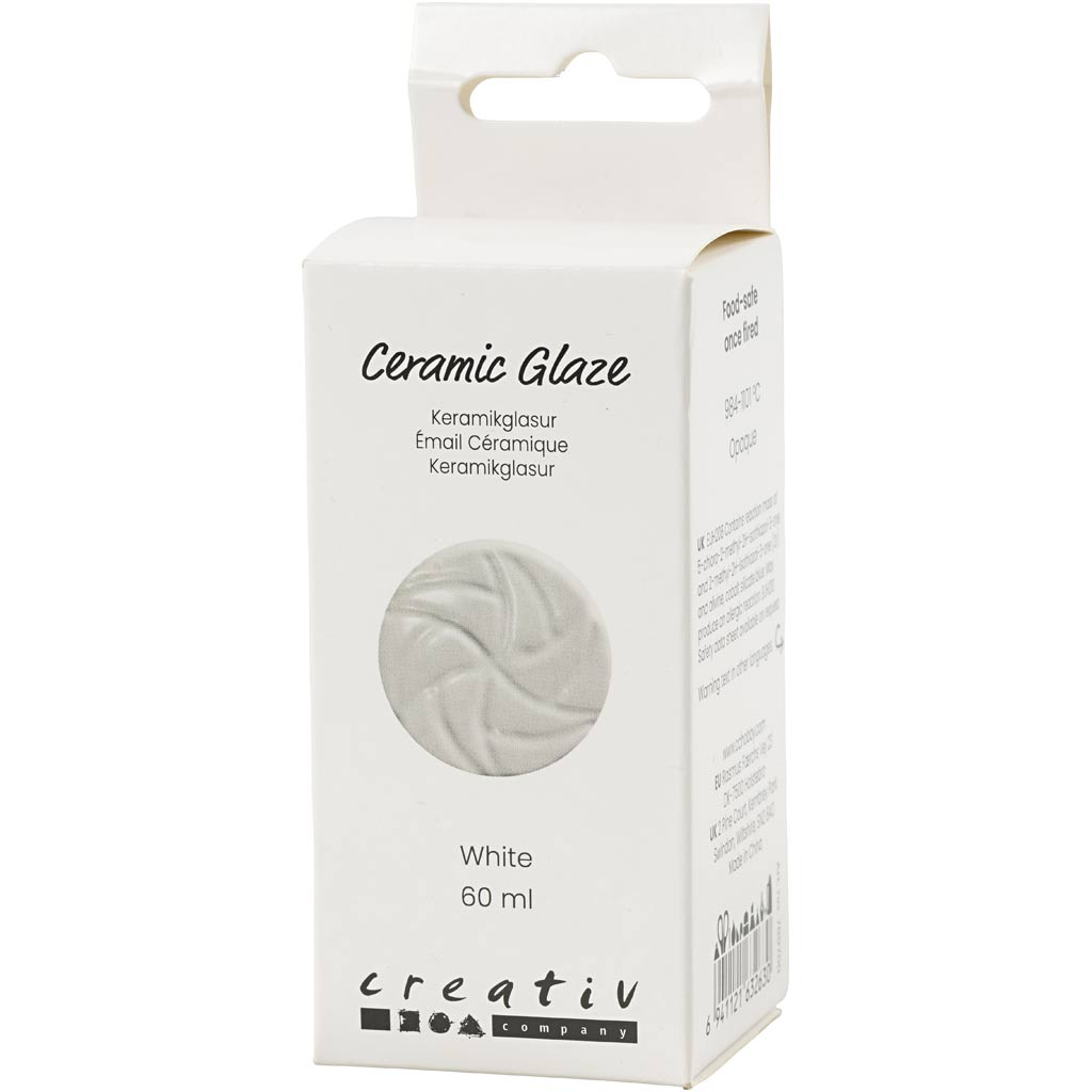 Creativ company keramiek glazuur 984-1101 c dekkend wit - 60ml