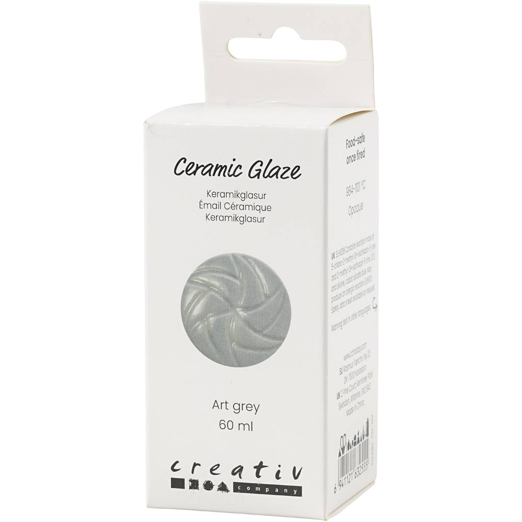 Creativ company keramiek glazuur 984-1101 c dekkend art grey - 60ml