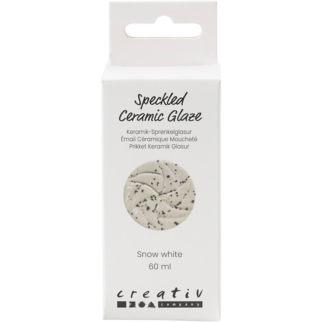 Creativ company gespikkeld keramiek glazuur 999-1060 c dekkend sneeuwwit - 60ml