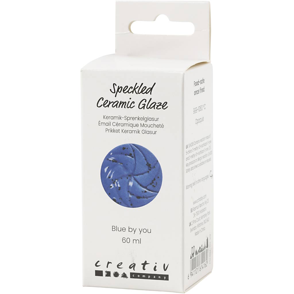 Creativ company gespikkeld keramiek glazuur 999-1060 c dekkend blue by you - 60ml
