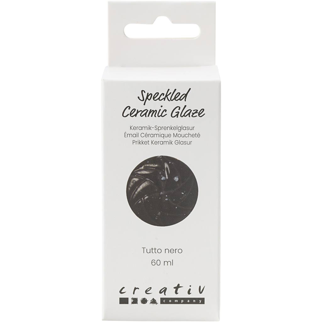 Creativ company gespikkeld keramiek glazuur 999-1060 c dekkend tutto nero - 60ml