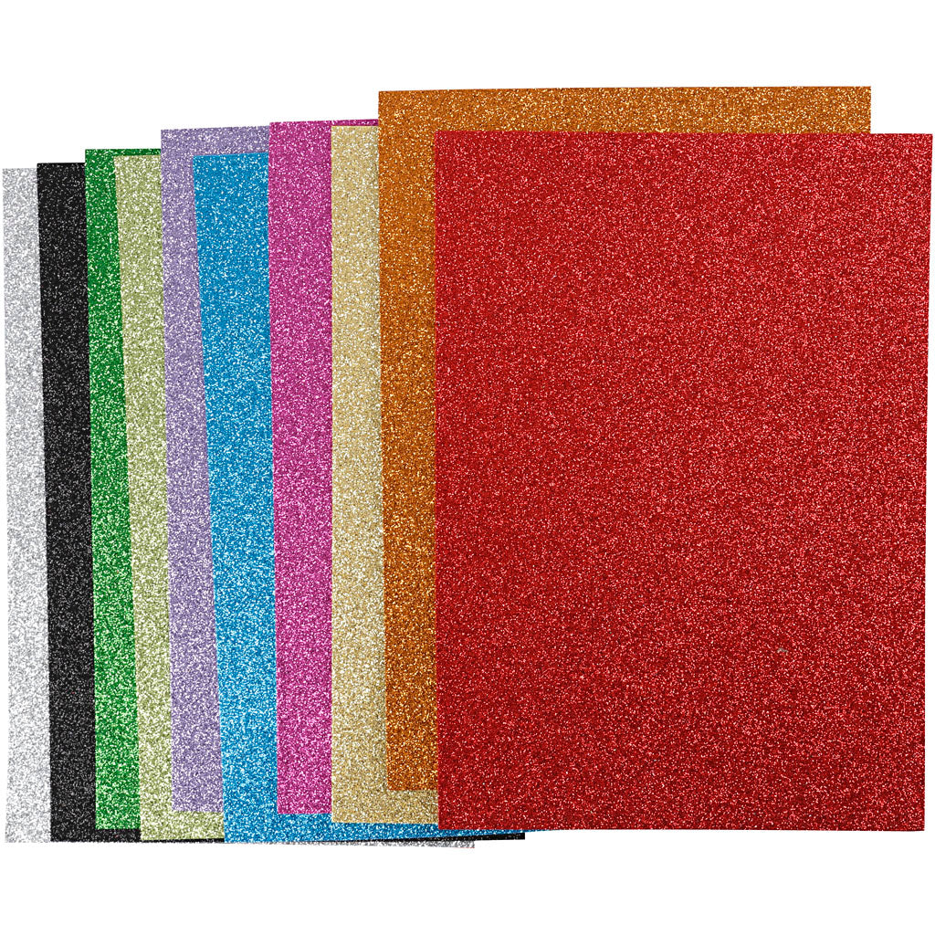 Creativ Company - Creativ Company Https://www.cchobby.nl/glitter-foam-vellen-a4-vel-210x297-mm-dikte-2-mm-glitter-diverse-kleuren-10-div-vellen-1-doos