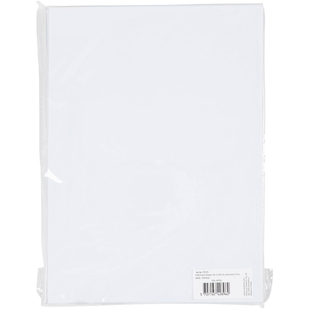 Creativ Company - Creativ Company Https://www.cchobby.nl/eva-foam-a4-vel-210x297-mm-dikte-2-mm-wit-10-vel-1-doos
