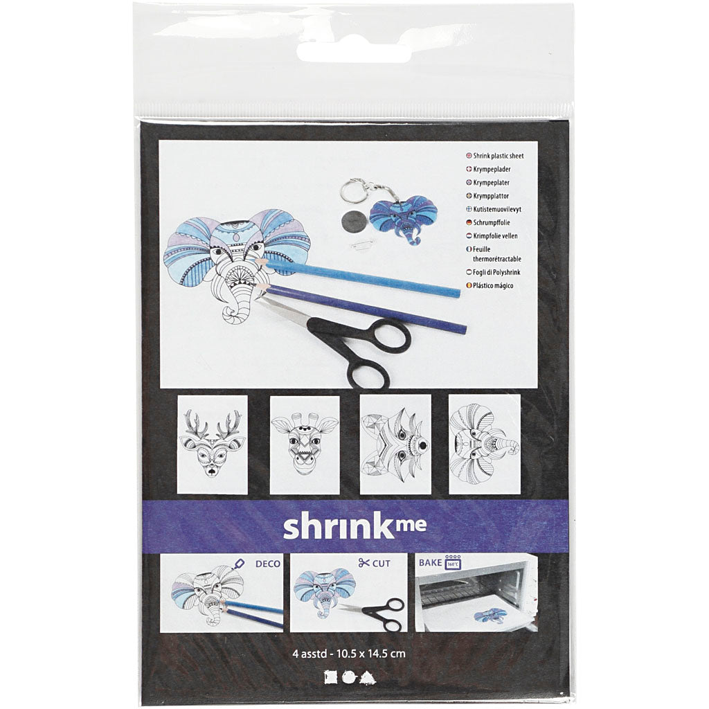 Creativ Company - Creativ Company Https://www.cchobby.nl/vellen-krimpfolie-met-motieven-wilde-dieren-vel-10-5x14-5-cm-dikte-0-3-mm-mat-transparant-4-vel-1-doos