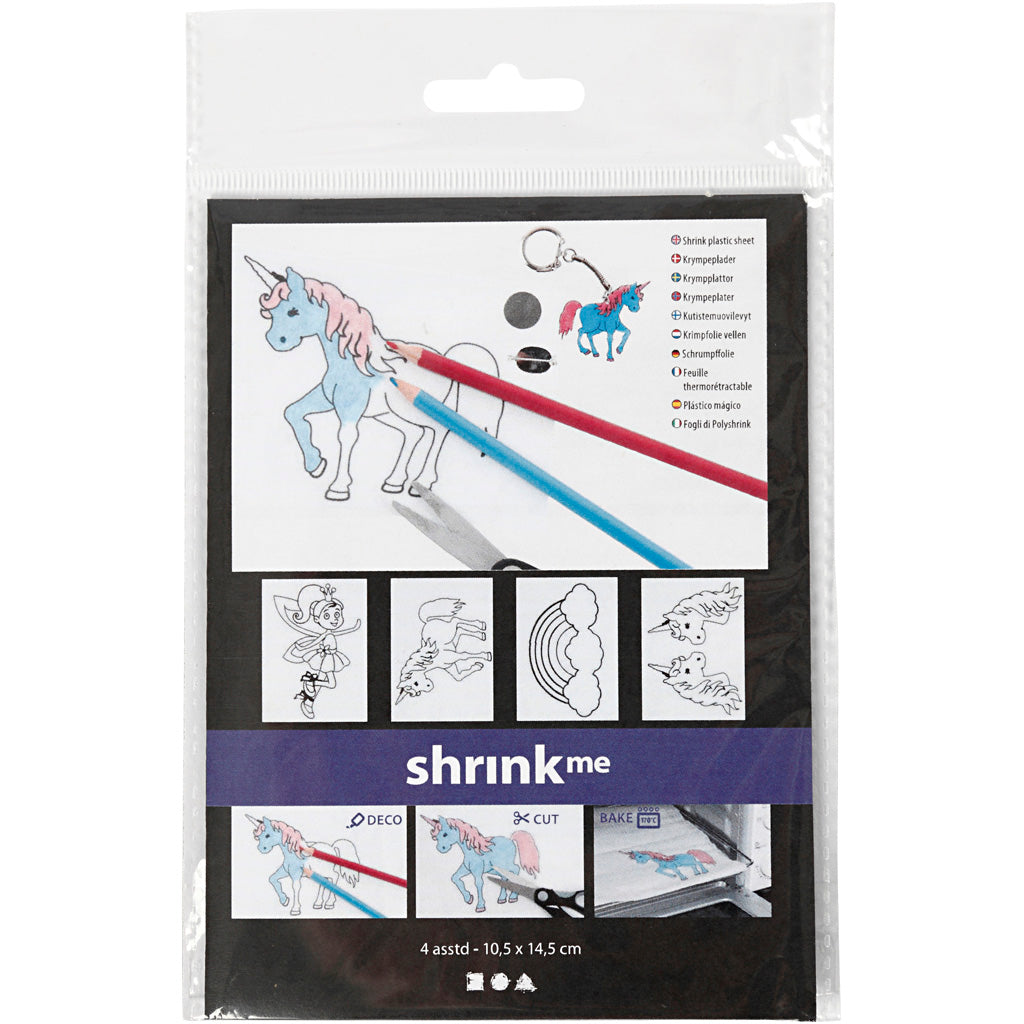 Creativ Company - Creativ Company Https://www.cchobby.nl/vellen-krimpfolie-met-motieven-unicorn-vel-10-5x14-5-cm-dikte-0-3-mm-mat-transparant-4-vel-1-doos