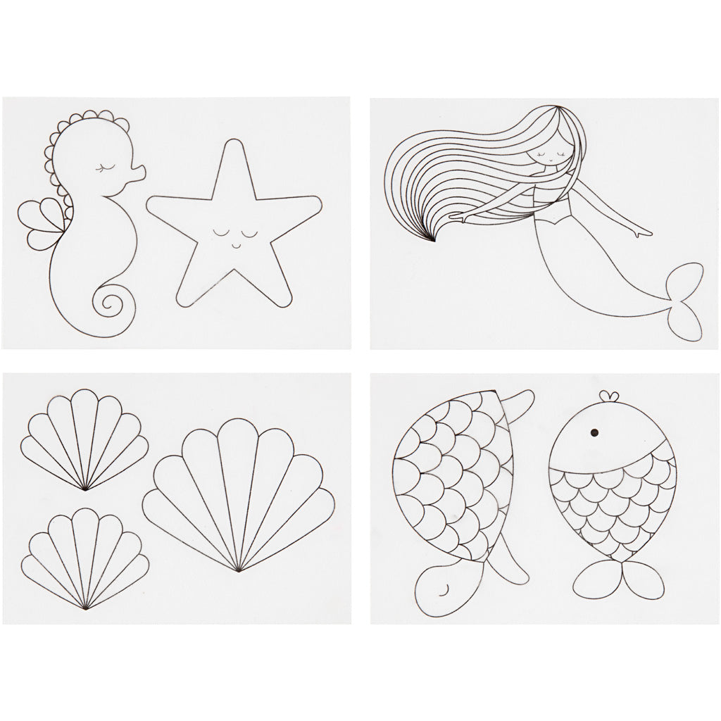 Creativ Company - Creativ Company Https://www.cchobby.nl/vellen-krimpfolie-met-motieven-zeemeermin-vel-10-5x14-5-cm-dikte-0-3-mm-mat-transparant-4-vel-1-doos