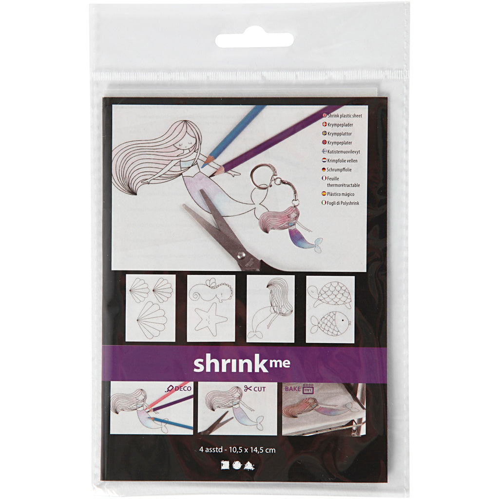 Creativ Company - Creativ Company Https://www.cchobby.nl/vellen-krimpfolie-met-motieven-zeemeermin-vel-10-5x14-5-cm-dikte-0-3-mm-mat-transparant-4-vel-1-doos