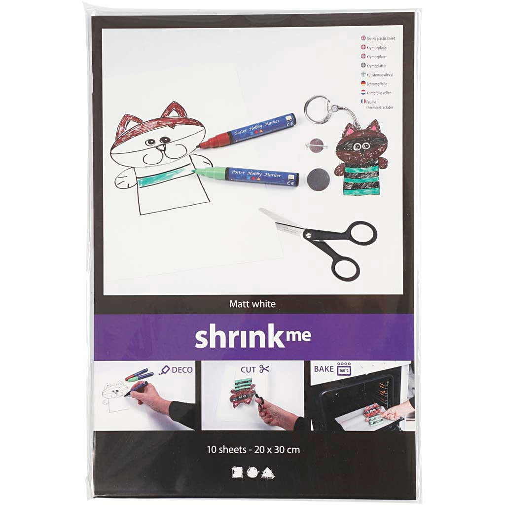 Creativ Company - Creativ Company Https://www.cchobby.nl/vellen-krimpfolie-vel-20x30-cm-dikte-0-3-mm-mat-wit-10-vel-1-doos