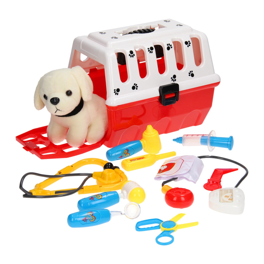 Hond in reismand dierenarts speelset