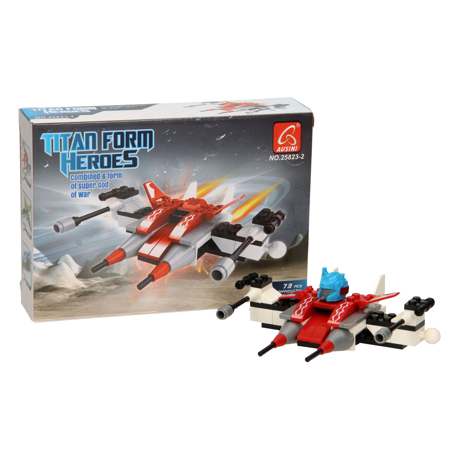 Lobbes - Lobbes Bouwset titan heroes - space rood - 73dlg.