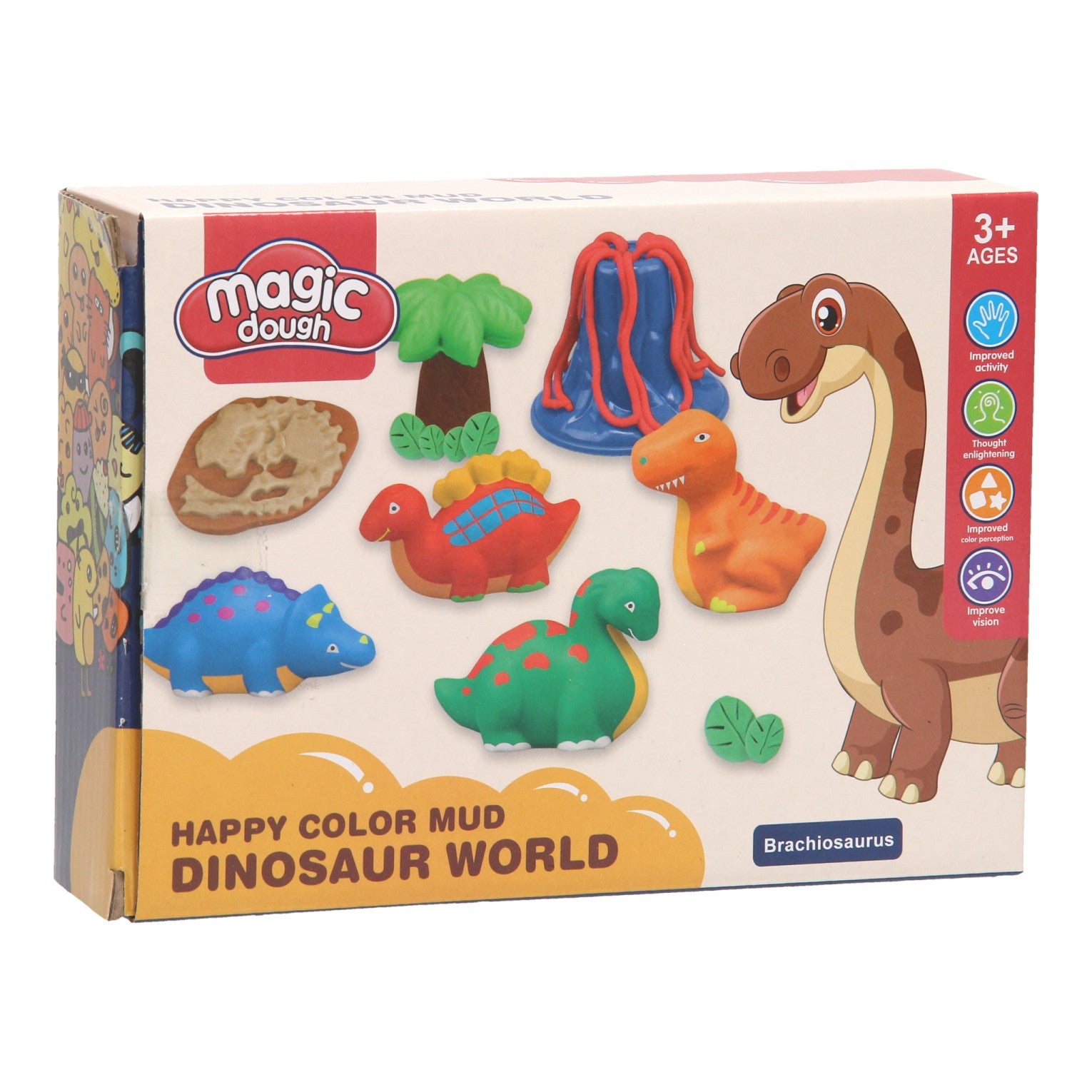 Lobbes Speelgoed- Lobbes SpeelgoedKleisetje dino's - 4 kleuren klei