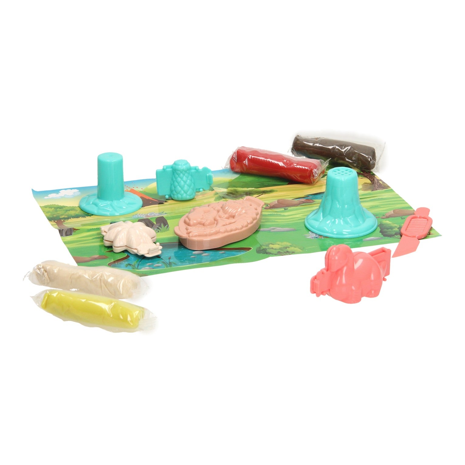 Lobbes Speelgoed- Lobbes SpeelgoedKleisetje dino's - 4 kleuren klei