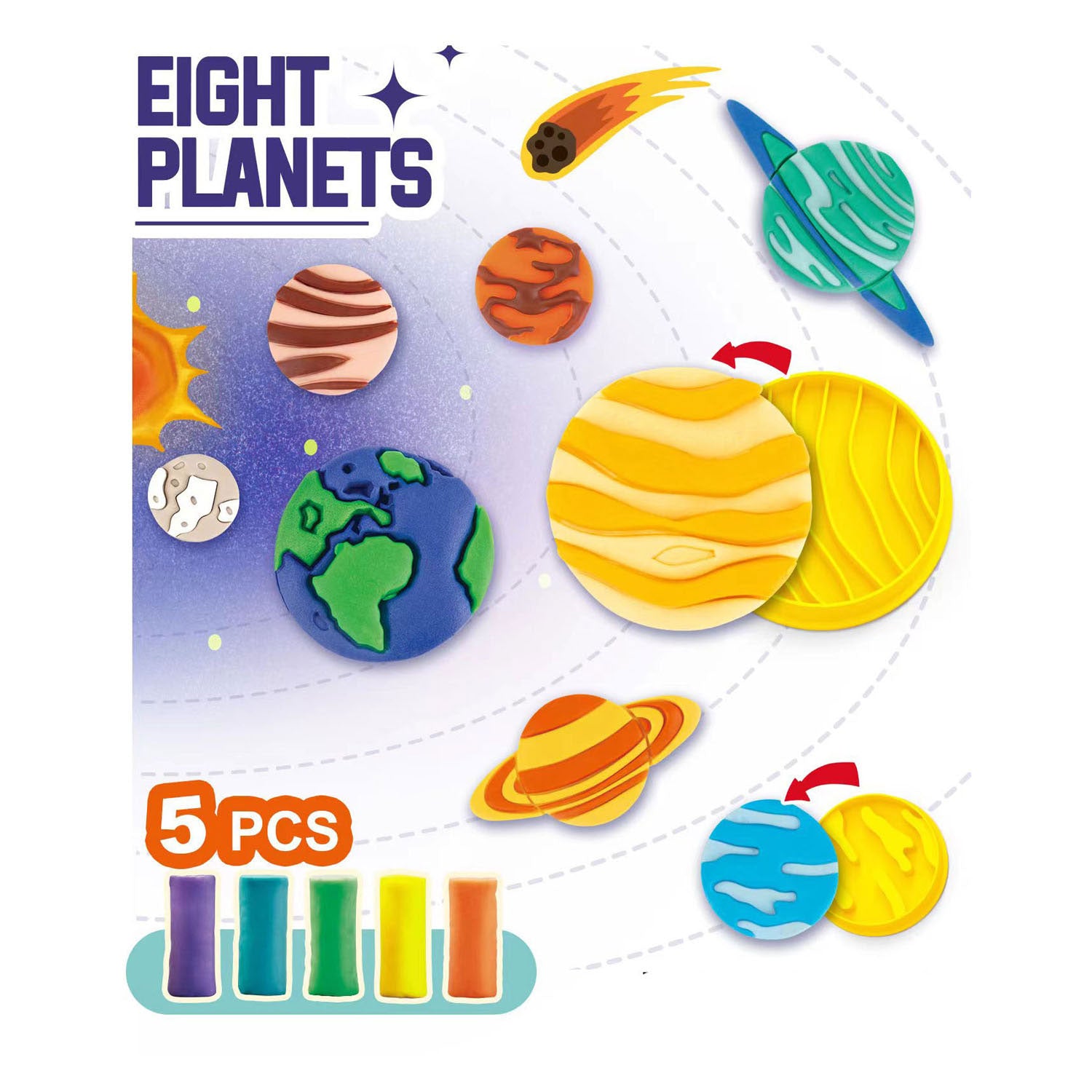 - Kleiset Planeten Kleien - 5 Kleuren Klei