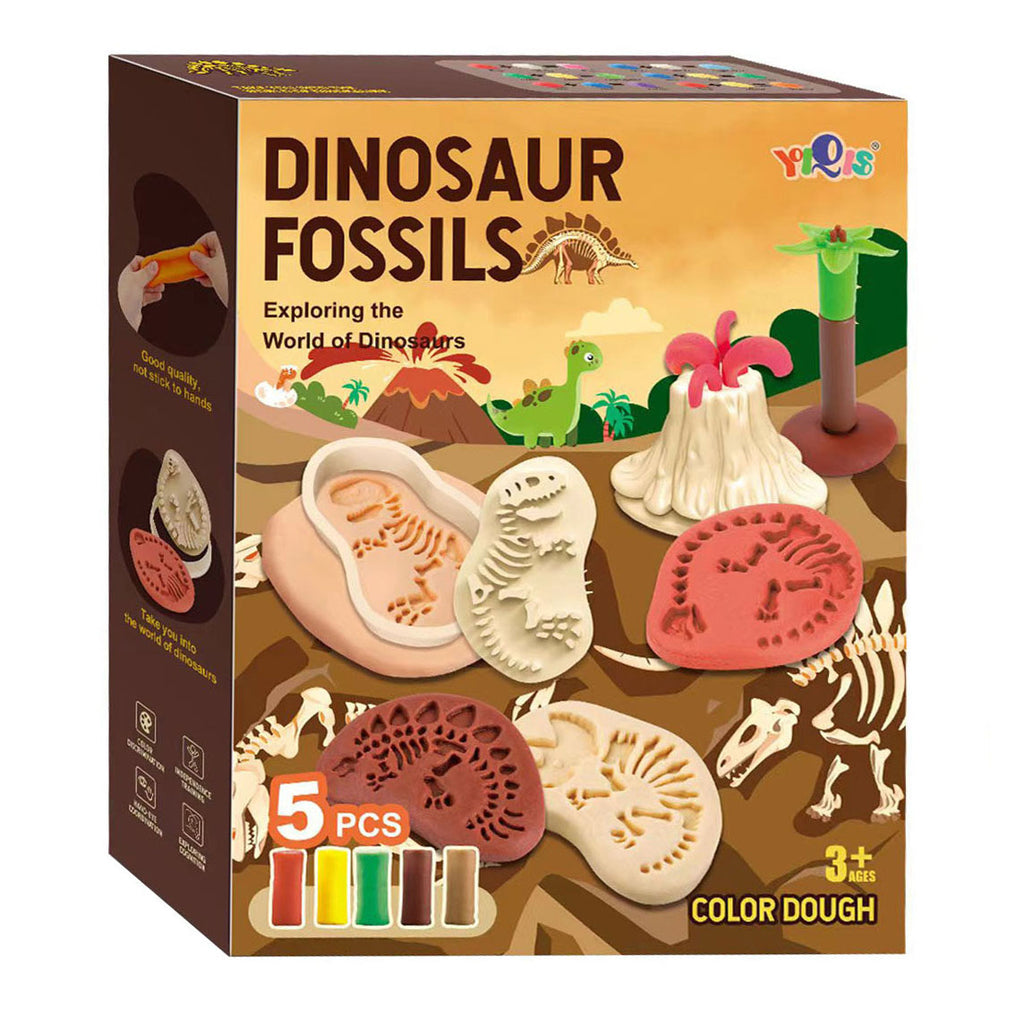 - Kleiset Dinosaurus Fossielen - 5 Kleuren Klei