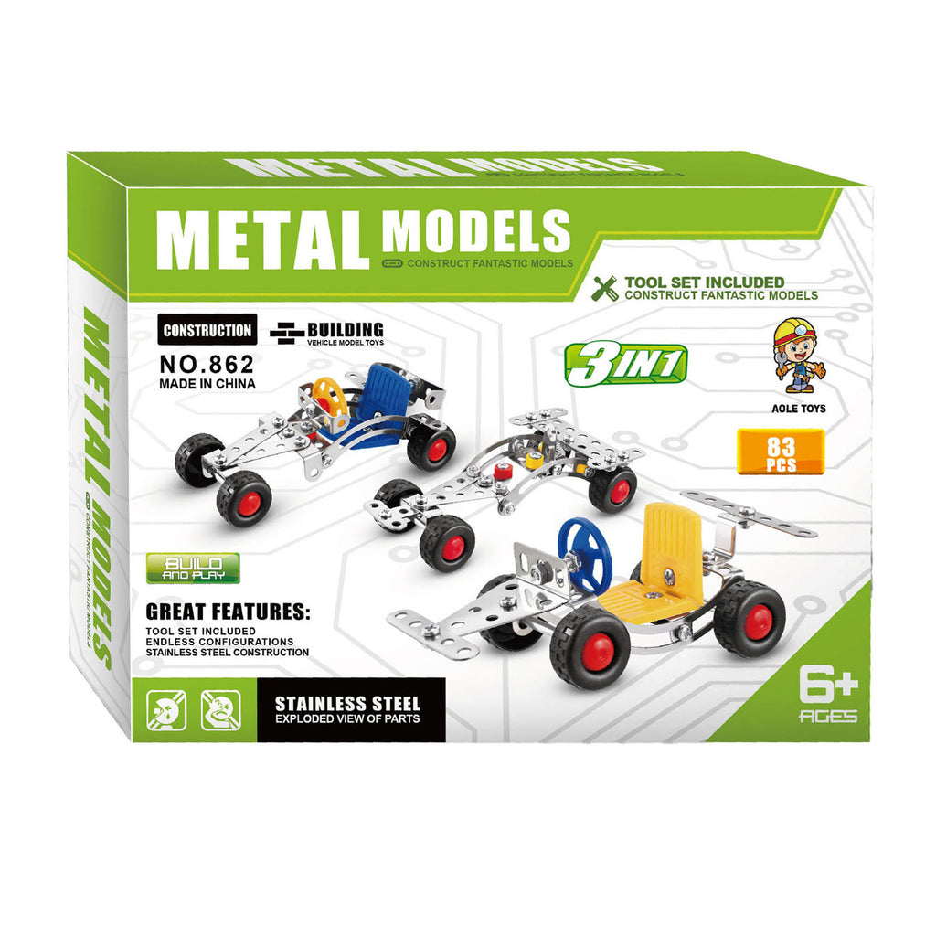 - Metalen Constructieset Voertuigen 3in1