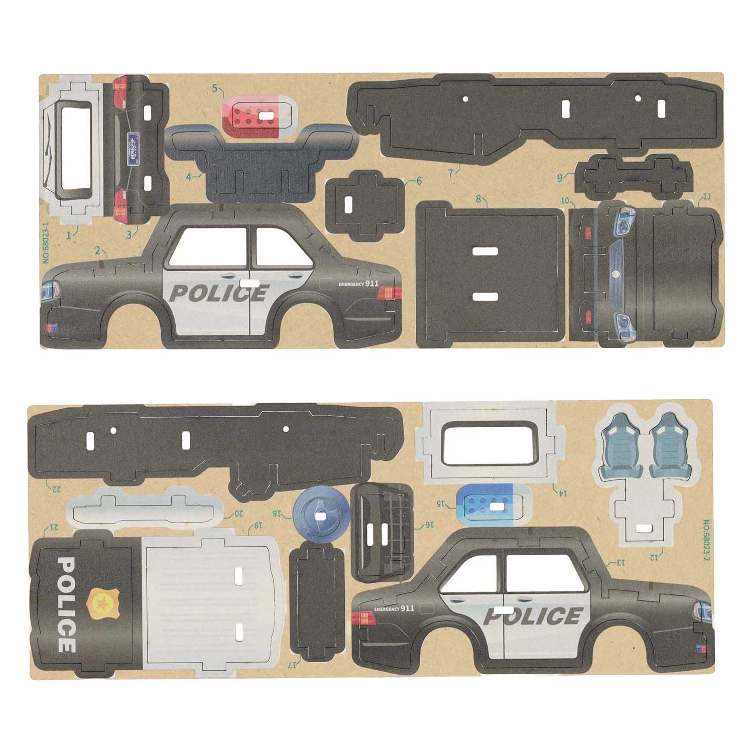 Lobbes - Lobbes Houten bouwpakket 3d politieauto