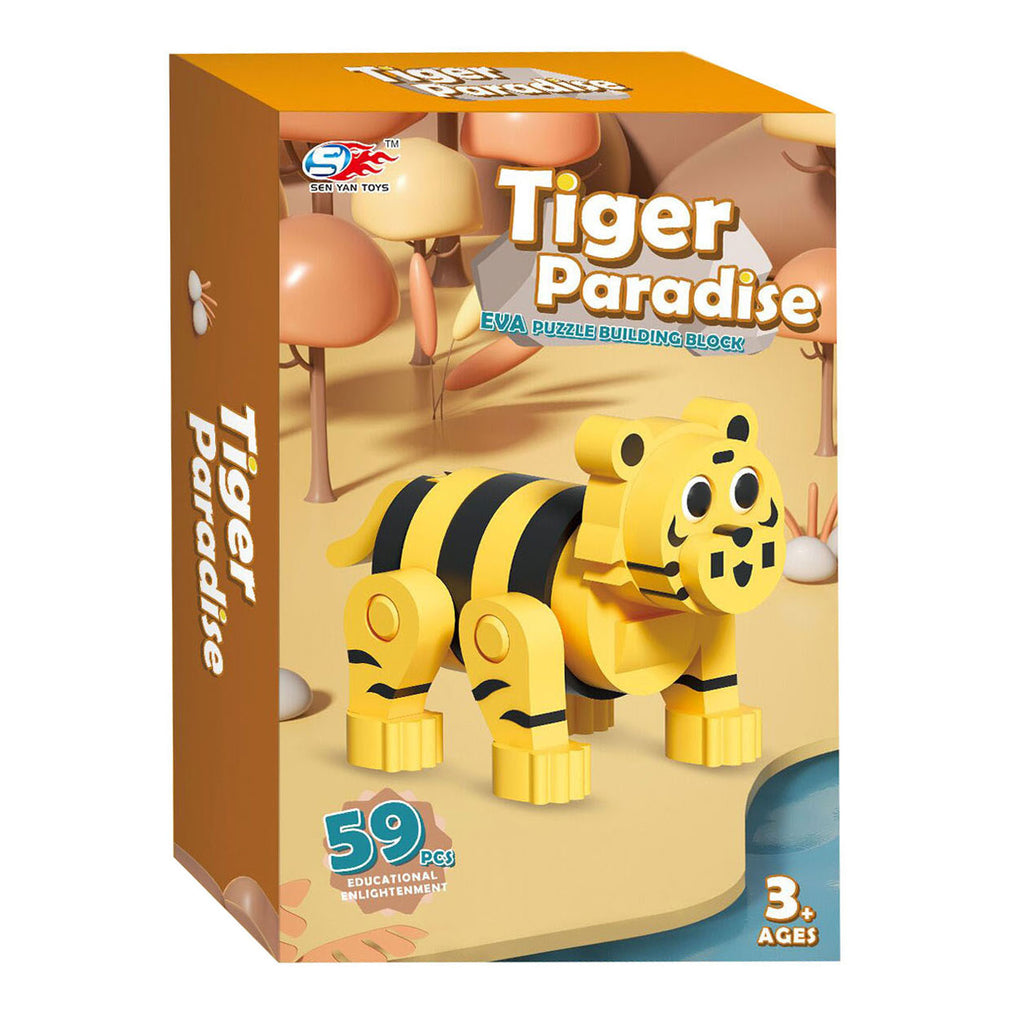Lobbes Speelgoed- Lobbes SpeelgoedFoam bouwset 3d tijger