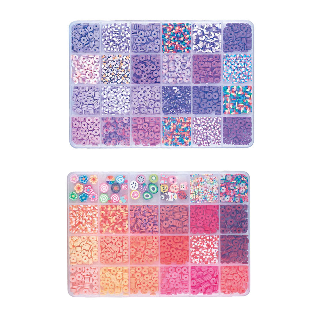 Lobbes Speelgoed- Lobbes SpeelgoedPolymeer kralen paars-roze tinten