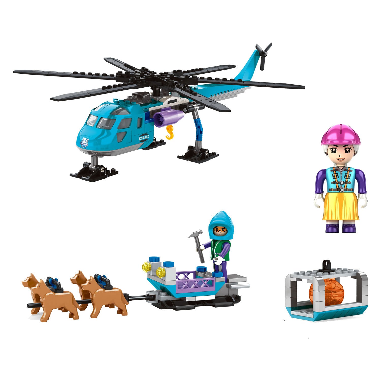 Bouwset poolmissie heli hondenslee - 248dlg.