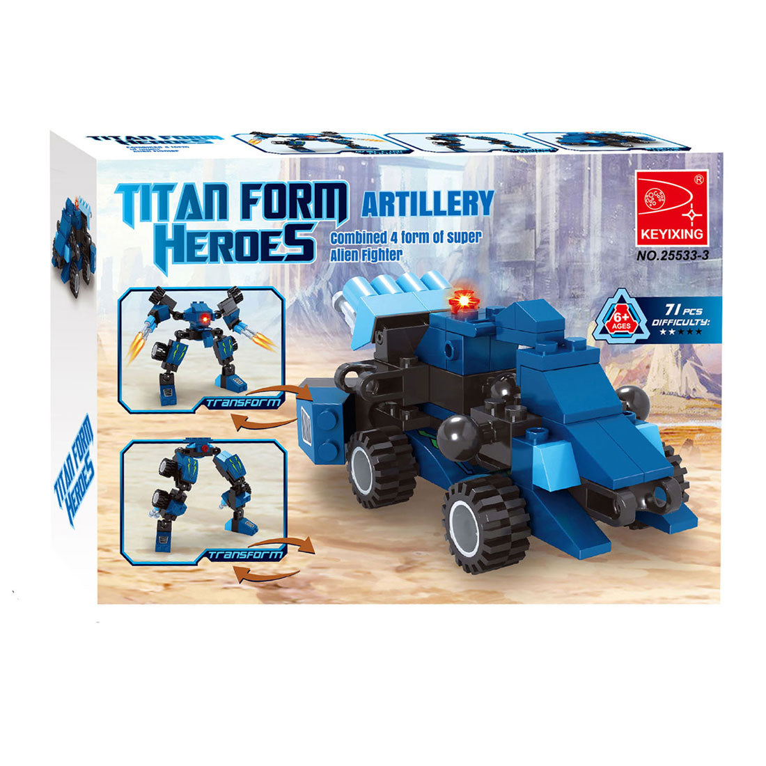 Lobbes - Lobbes Bouwset titan transformeer blauw - 71dlg.