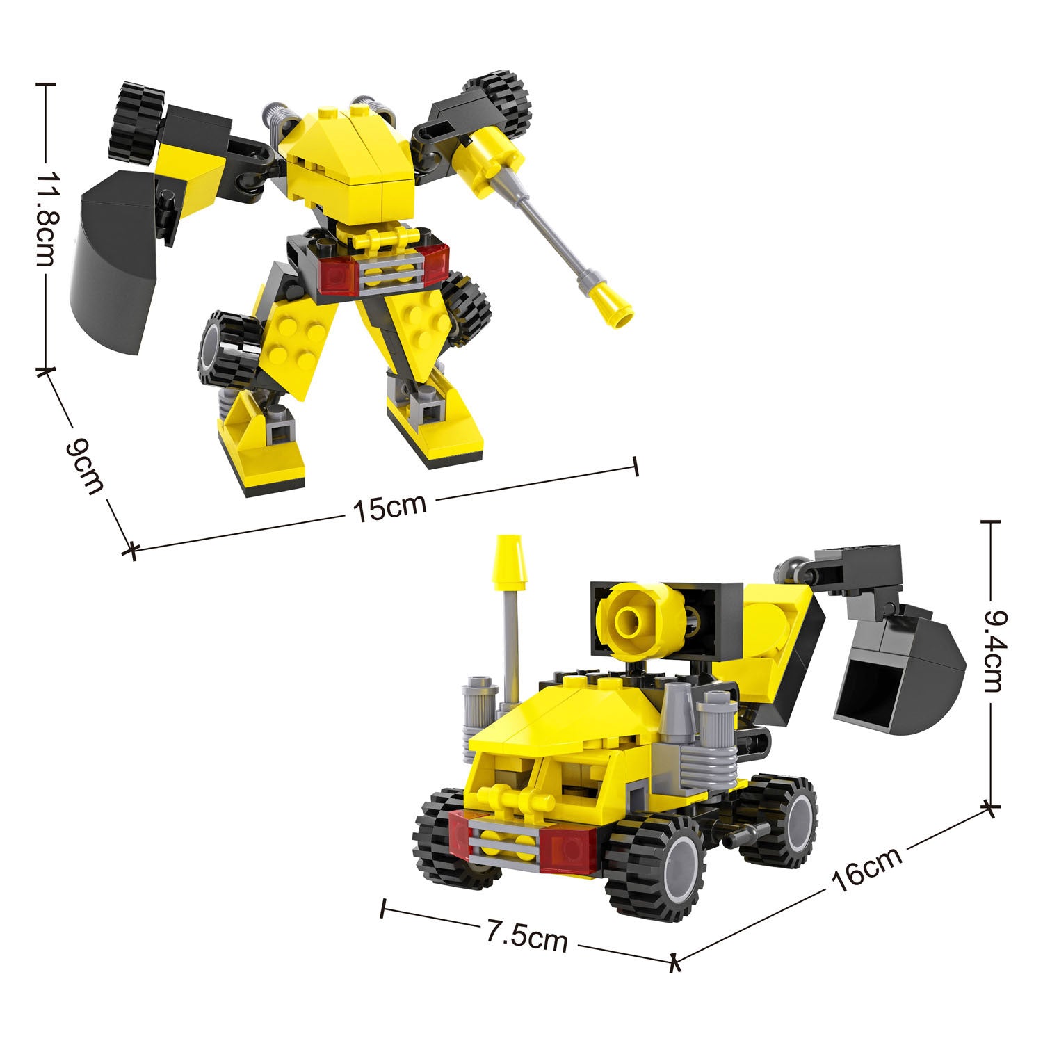 - Bouwset Transformeer Robot Graafmachine - 82 dlg.