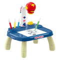 Teken projectietafel blauw