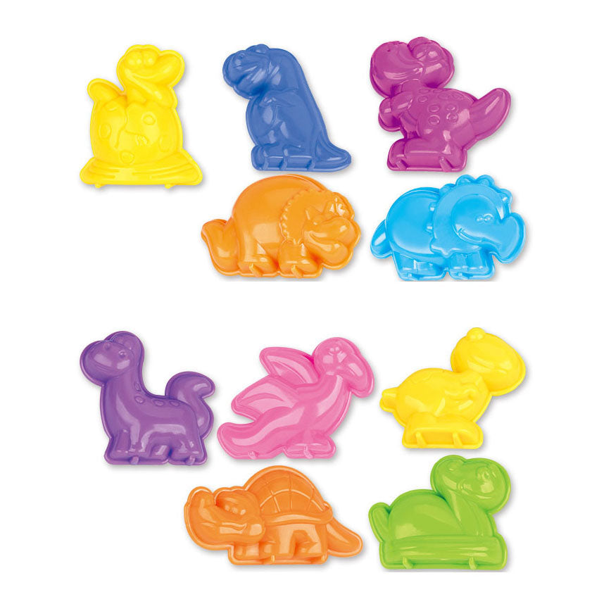 - Speelzand met 4 Dino Vormen