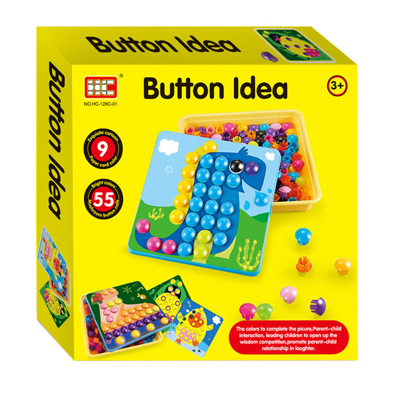 - Kleurenbuttons met Opbergbox Geel 55dlg.