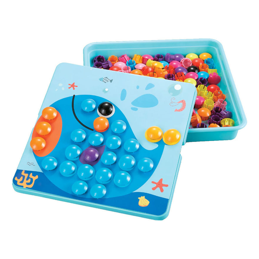 - Kleurenbuttons met Opbergbox Blauw 55dlg.