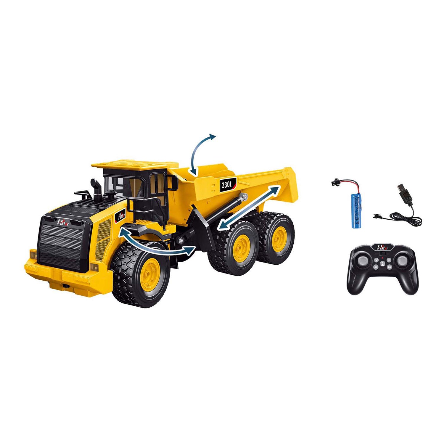 Lobbes - Lobbes Rc bestuurbare constructietruck oplaadbaar met licht en geluid