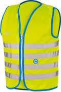 Wowow - veiligheidshesje kind met rits en 1150 - fun fietsjas - maat s - unisex - geel/blauw/zilver
