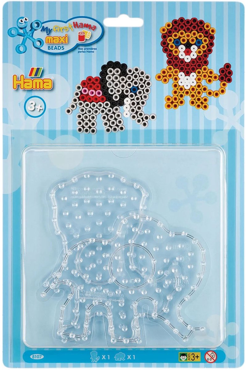 Hama - Hama strijkkralenbordjes maxi - creatieve dierenpret leeuw olifant.