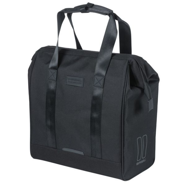 BASIL - BASIL Tas grand fietsshopper zwart | mik hooks | 23l