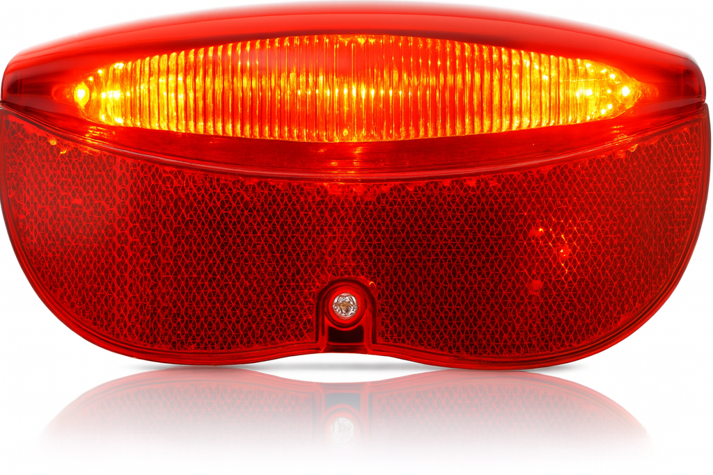 Edge dragerachterlicht city luxe - 3 leds inclusief batterijen - 80mm