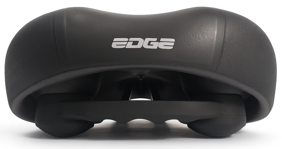 Edge fietszadel city protect met hoekbescherming - zwart