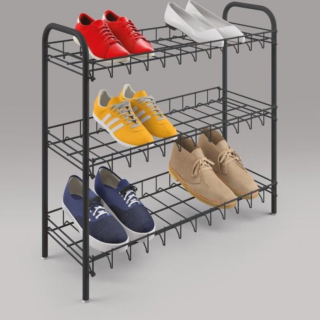 Metaltex - Metaltex shoe schoenenrek 3 etages 64x23x59 cm zwart