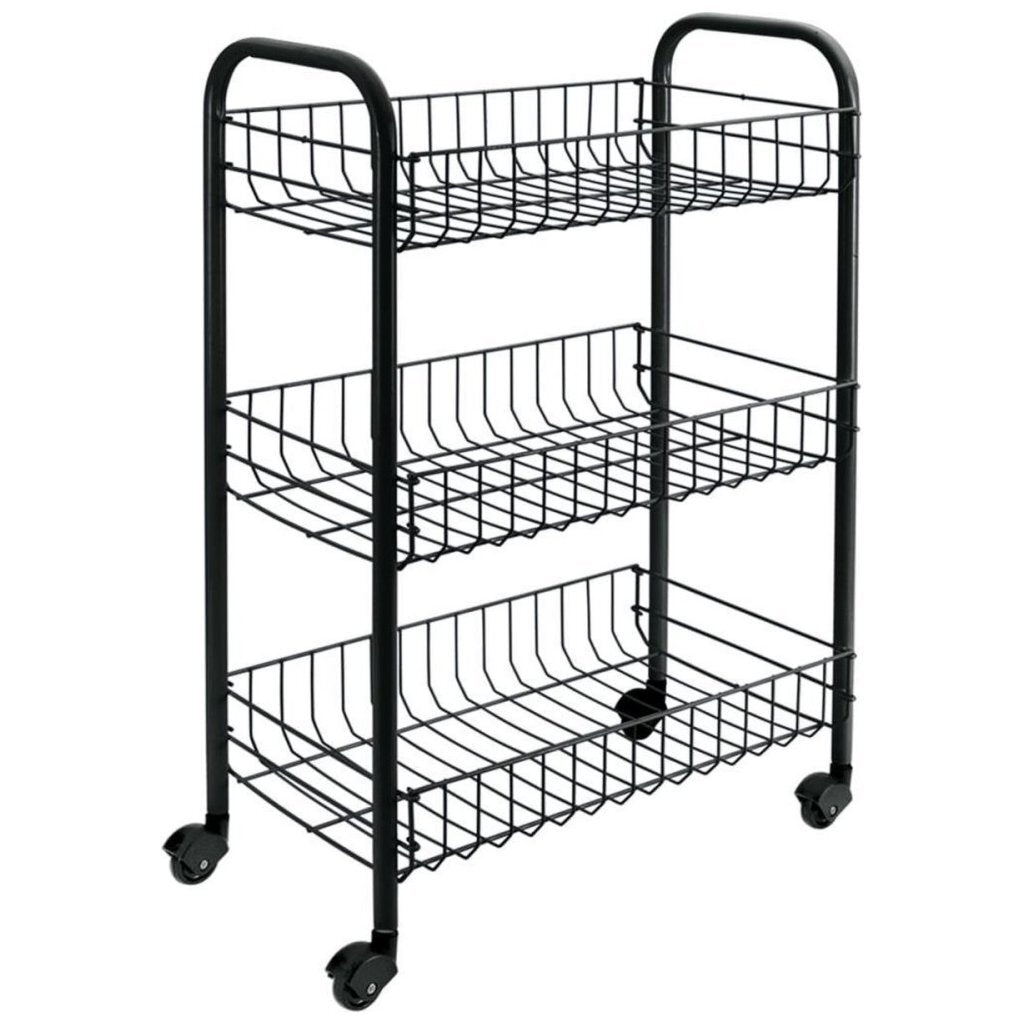 Metaltex - Metaltex Tomado- siena keukentrolley met wielen 41x23x63 cm zwart