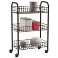 Metaltex - Metaltex Tomado- siena keukentrolley met wielen 41x23x63 cm zwart