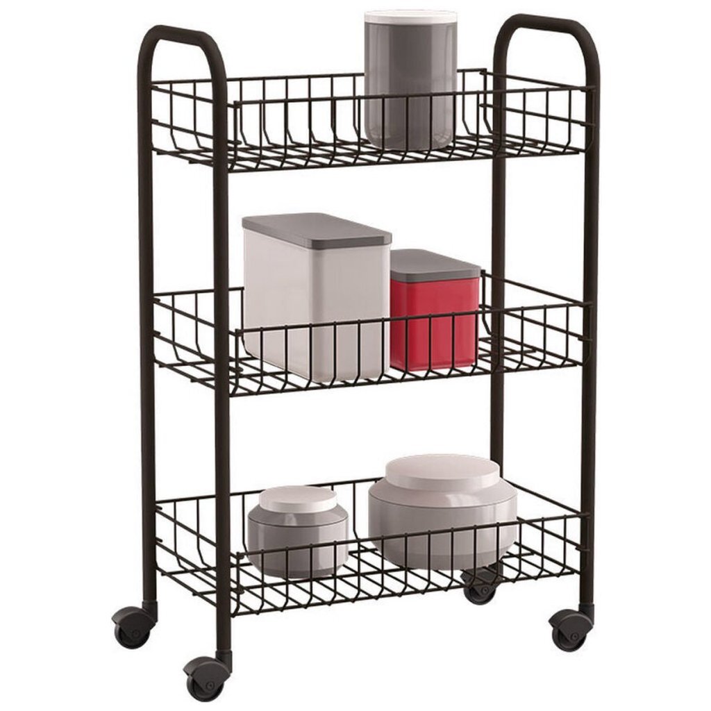 Metaltex - Metaltex Tomado- siena keukentrolley met wielen 41x23x63 cm zwart