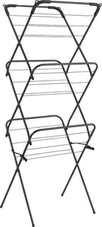 Tomado-metaltex tomado droogrek concerto 9,5m drooglengte zwart met haakjes voor kledinghangers